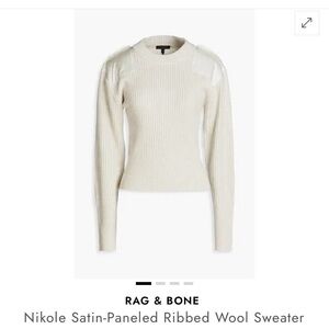 Rag & Bone Nikole Satin-paneled ribbed wool sweater—NWOT MEDIUM